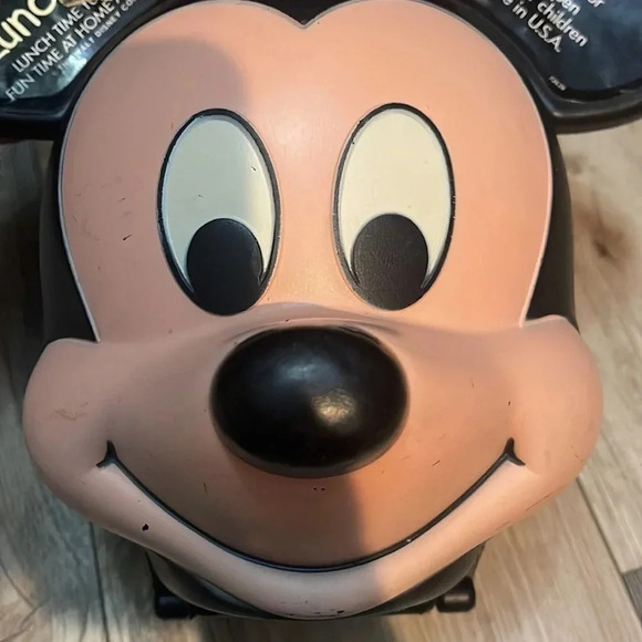 Vintage Mickey Mouse Head Lunch Box Disney Alladin Industries, Inc. Plastic 90’s - Picture 4 of 6